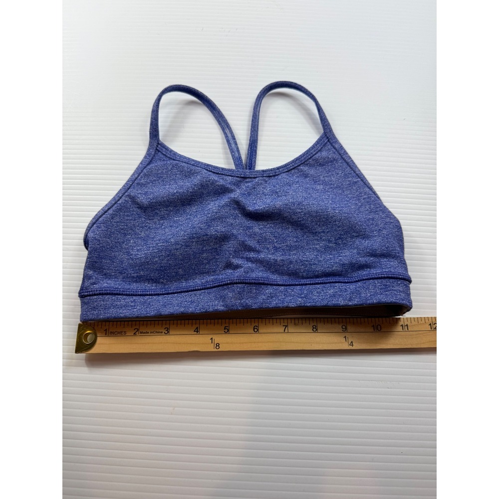 Lululemon Free To Be Bra Blue Space Dye Heathered Strappy Yoga Sports Bra Size 2